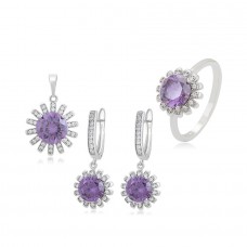 Elegants komplekts ar platīna pārklājumu, gredzena izmērs 20mm